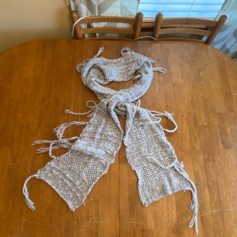 Gray knit scarf with tassels SEE BUNDLES!